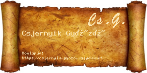 Csjernyik Győző névjegykártya